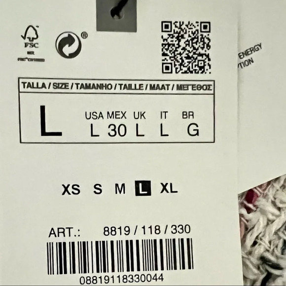 ZARA | Pink & Cream | TEXTURED WEAVE DRESS WITH RUFFLE 8819/118 - Picture 8 of 11